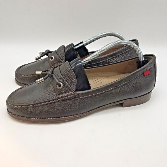 Marc Joseph Jackson St. Brown Grainy Leather Loafers Women's 10.5 Tasseled Shoes - Picture 1 of 10